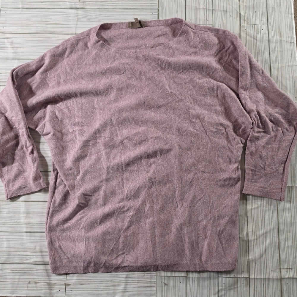Mila Milano Womens Long Sleeve Knit Top Mauve Purple Crew Neck Size M 13327 - Picture 1 of 5